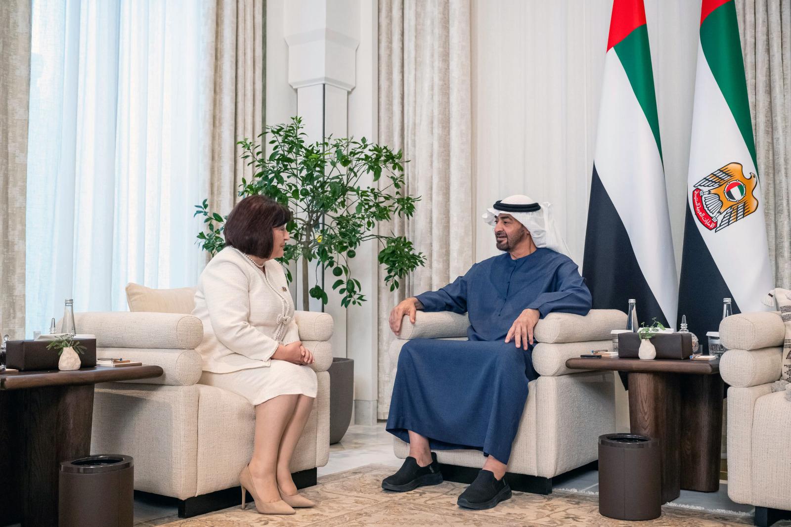 Azerbaijan Parliament speaker holds talks with UAE President on expanding relations (PHOTO)