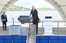 President Ilham Aliyev, First Lady Mehriban Aliyeva attend foundation laying ceremony of fourth residential complex in Shusha (PHOTO)