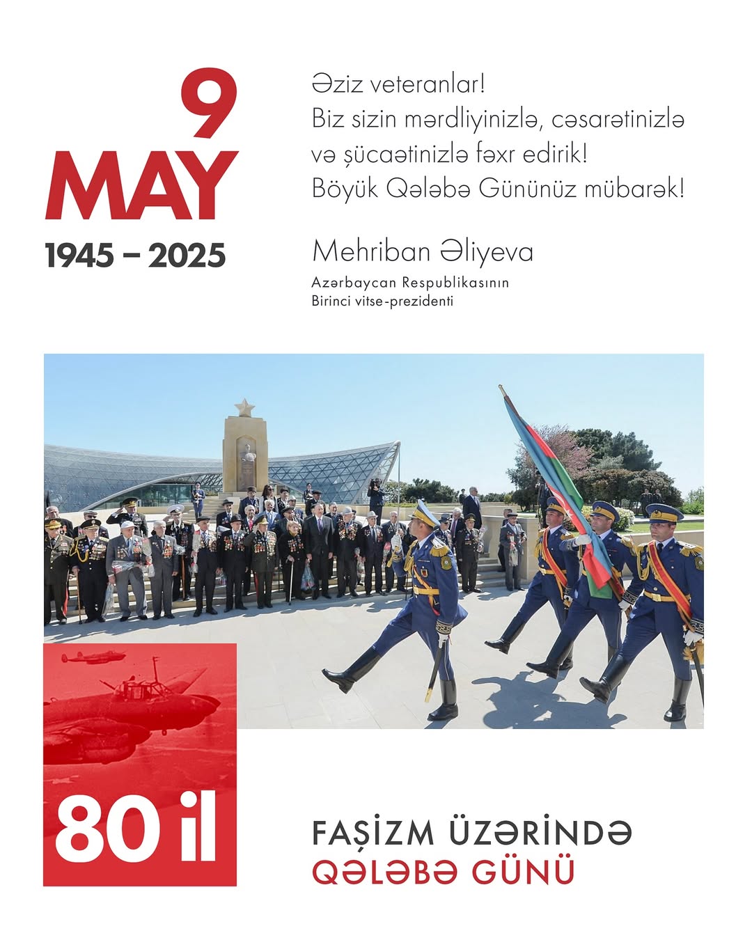 First VP Mehriban Aliyeva makes post on 80th anniversary of Victory over fascism (PHOTO)
