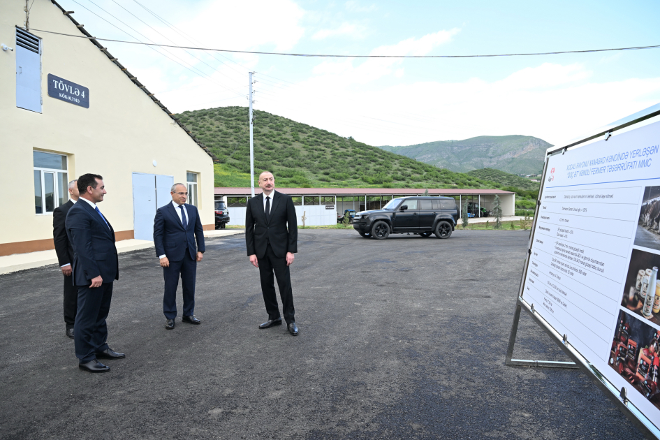 President Ilham Aliyev attends opening of livestock complex in Khojaly’s Khanabad village (PHOTO)