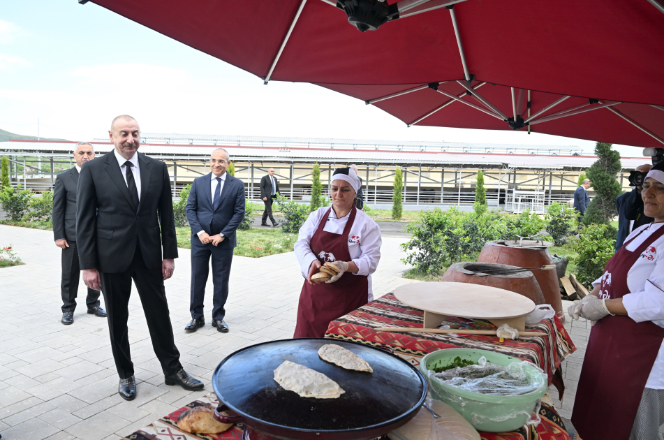 President Ilham Aliyev attends opening of livestock complex in Khojaly’s Khanabad village (PHOTO)