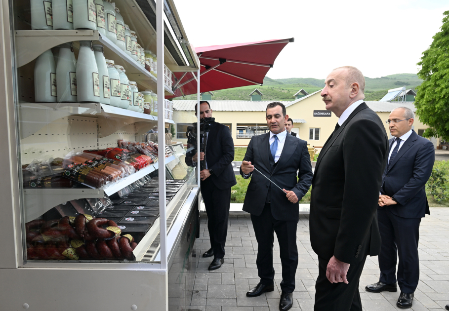 President Ilham Aliyev attends opening of livestock complex in Khojaly’s Khanabad village (PHOTO)