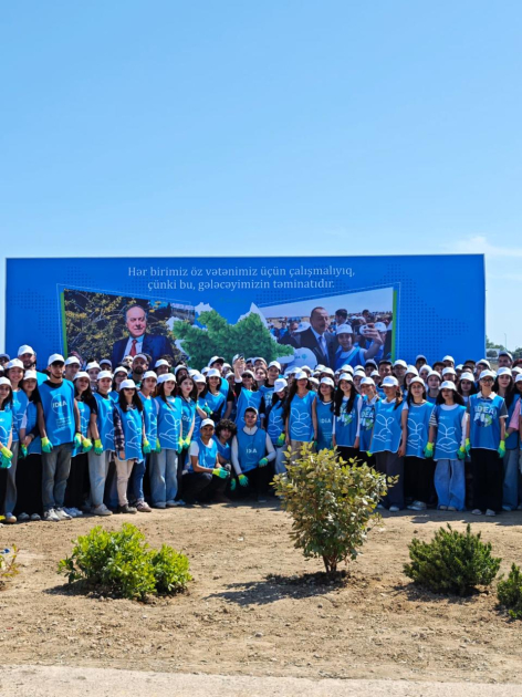 Heydar Aliyev Foundation VP Leyla Aliyeva, Arzu Aliyeva participate in tree-planting campaign held in Baku (PHOTO)