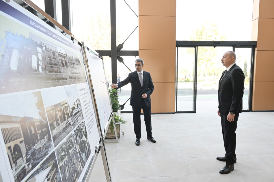 President Ilham Aliyev attends opening of Aghdam Railway and Bus Station Complex (PHOTO)