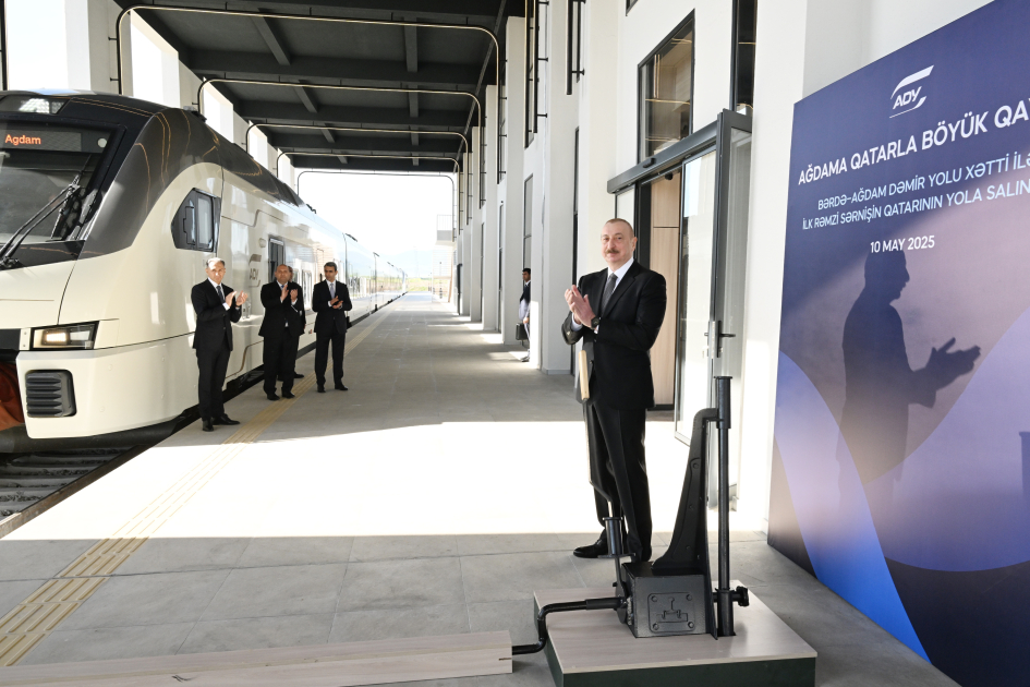 President Ilham Aliyev attends opening of Aghdam Railway and Bus Station Complex (PHOTO)