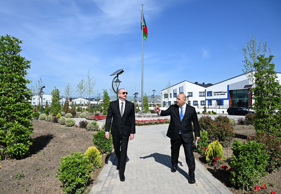 President Ilham Aliyev attends opening ceremony of first phase of Kangarli village in Aghdam (PHOTO)