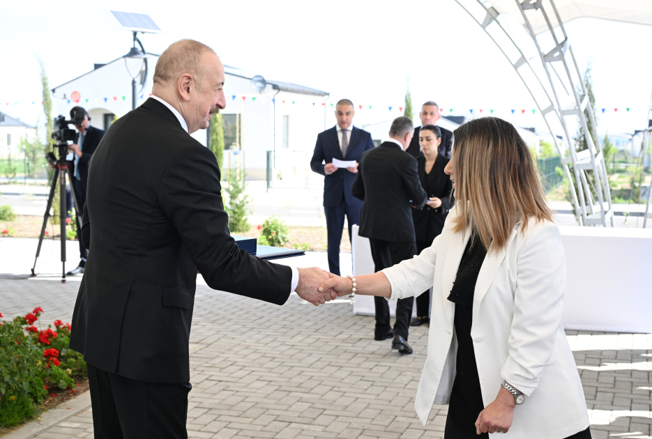 President Ilham Aliyev attends opening ceremony of first phase of Kangarli village in Aghdam (PHOTO)