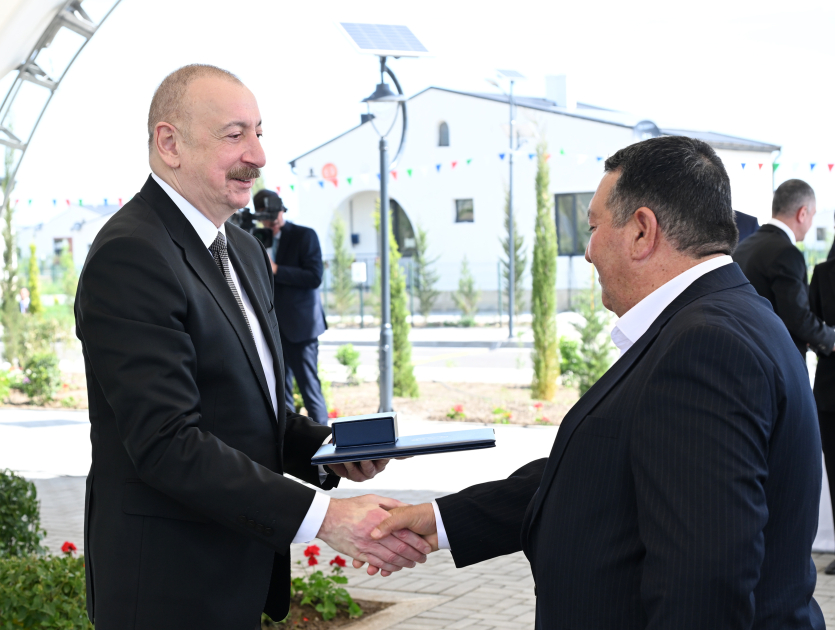 President Ilham Aliyev attends opening ceremony of first phase of Kangarli village in Aghdam (PHOTO)