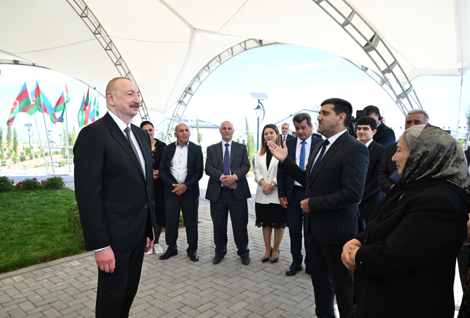President Ilham Aliyev attends opening ceremony of first phase of Kangarli village in Aghdam (PHOTO)