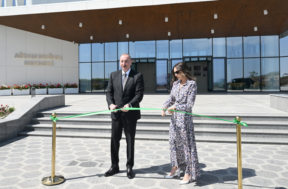 President Ilham Aliyev, First Lady Mehriban Aliyeva attend opening of Aghdam Mugham Center (PHOTO)