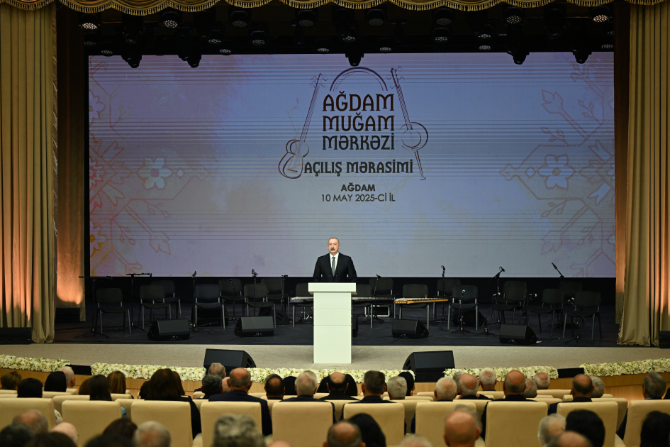 President Ilham Aliyev, First Lady Mehriban Aliyeva attend opening of Aghdam Mugham Center (PHOTO)