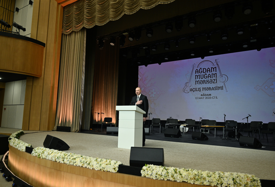 President Ilham Aliyev, First Lady Mehriban Aliyeva attend opening of Aghdam Mugham Center (PHOTO)