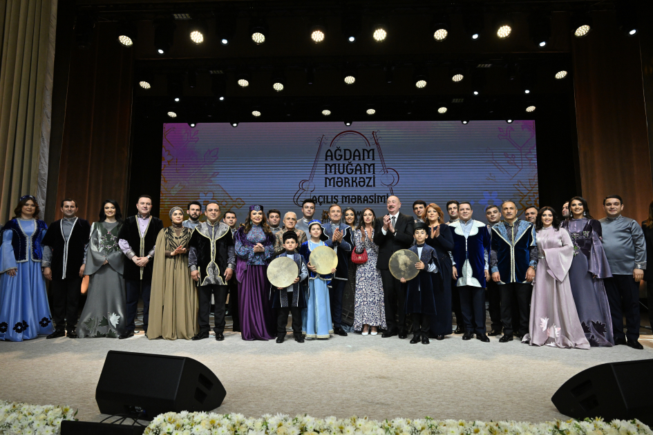 President Ilham Aliyev, First Lady Mehriban Aliyeva attend opening of Aghdam Mugham Center (PHOTO)