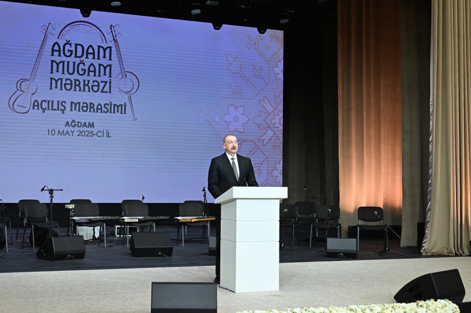 President Ilham Aliyev, First Lady Mehriban Aliyeva attend opening of Aghdam Mugham Center (PHOTO)