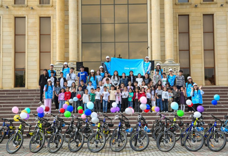 Children and adolescents receive bicycles at Heydar Aliyev Foundation VP Leyla Aliyeva's initiative (PHOTO)