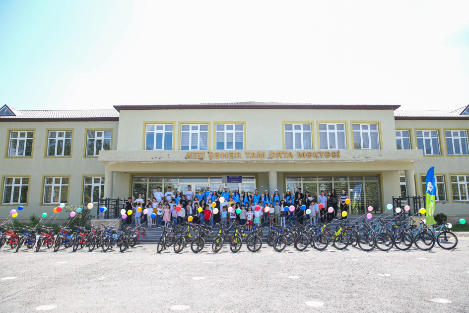 Children and adolescents receive bicycles at Heydar Aliyev Foundation VP Leyla Aliyeva's initiative (PHOTO)