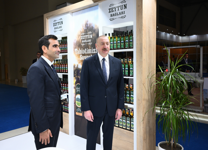 President Ilham Aliyev views InterFood Azerbaijan and Caspian Agro exhibitions (PHOTO/VIDEO)