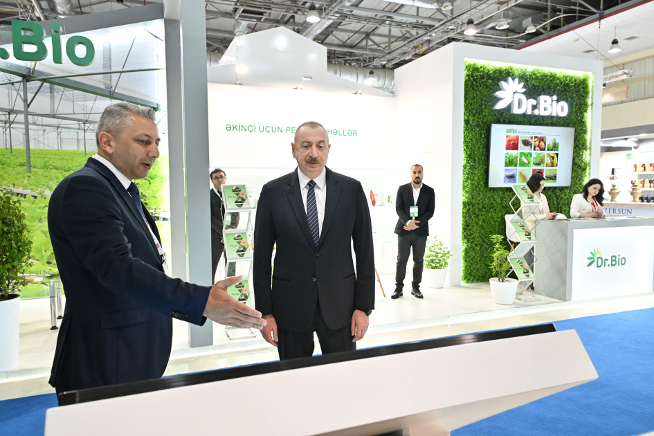 President Ilham Aliyev views InterFood Azerbaijan and Caspian Agro exhibitions (PHOTO/VIDEO)