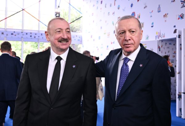 President Ilham Aliyev meets Turkish President Recep Tayyip Erdoğan in Albania (VIDEO)