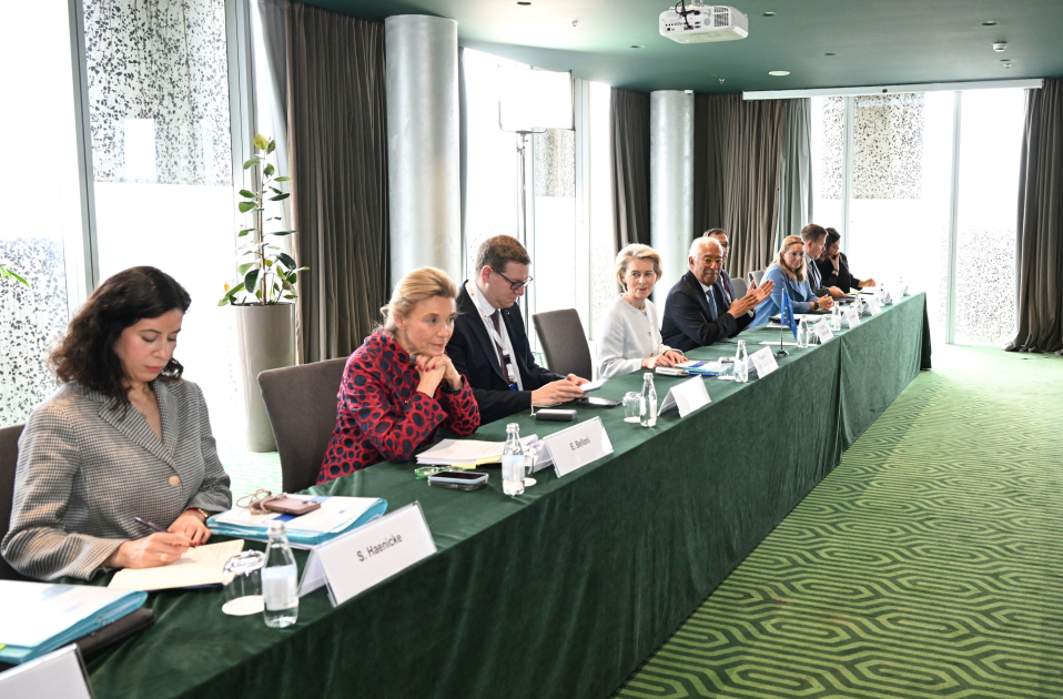President Ilham Aliyev meets with European Council President and European Commission President (PHOTO)