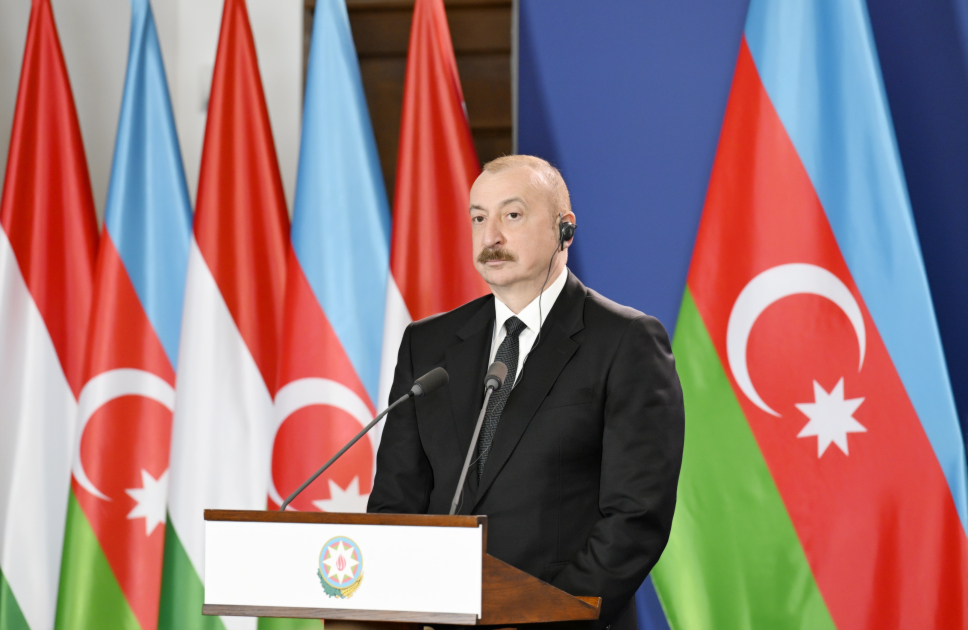 President Ilham Aliyev, PM Viktor Orbán make press statements (PHOTO)