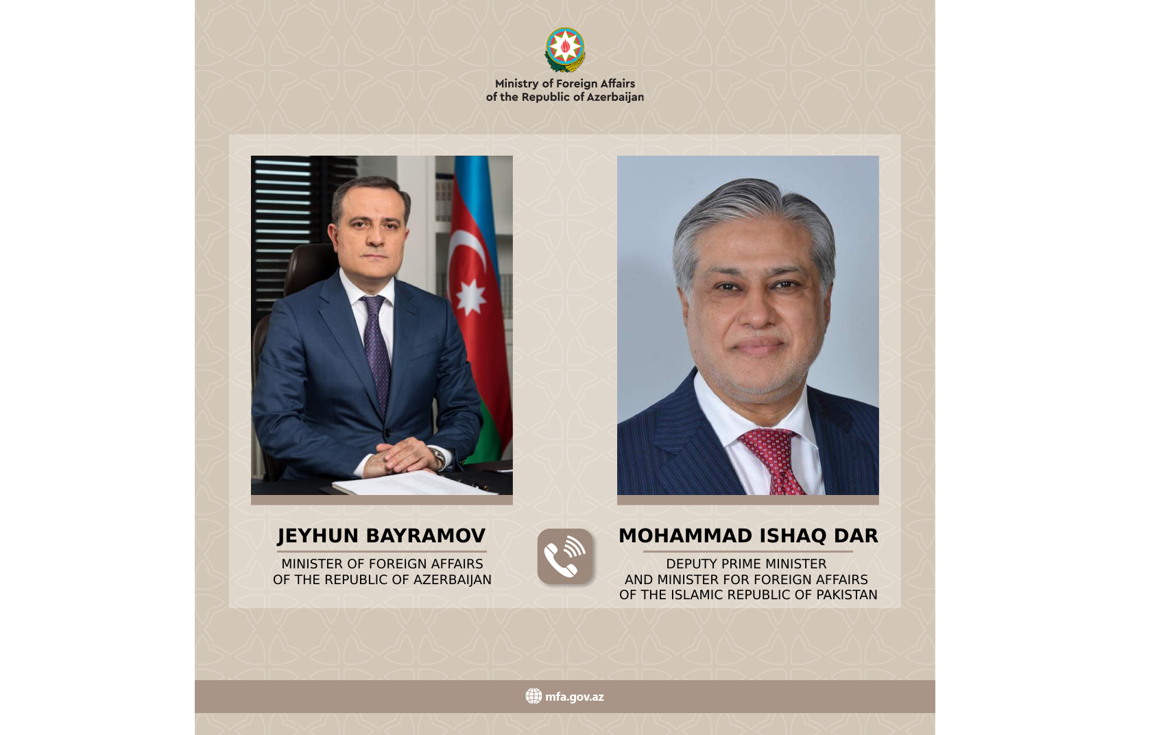 Azerbaijani FM holds phone call with his Pakistani counterpart