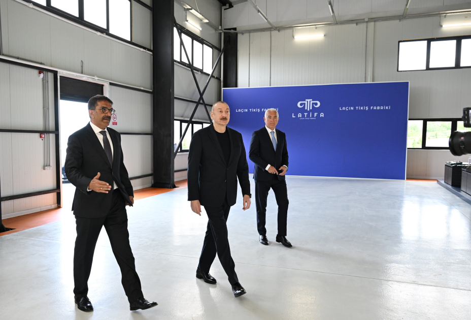 President Ilham Aliyev attends opening of "LATIFA" Lachin Garment Factory (PHOTO/VIDEO)