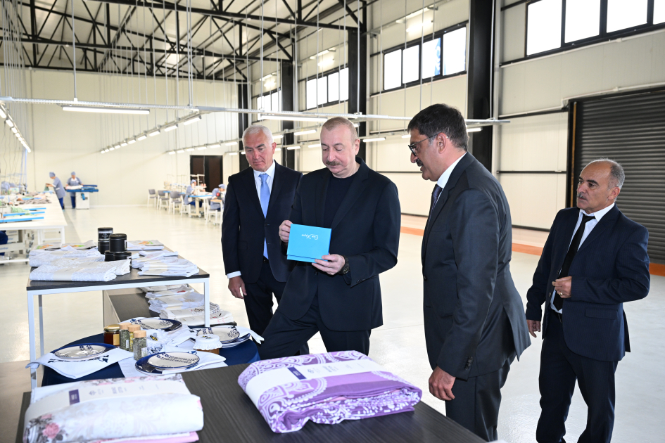 President Ilham Aliyev attends opening of "LATIFA" Lachin Garment Factory (PHOTO/VIDEO)