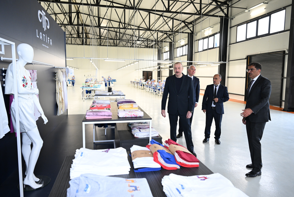 President Ilham Aliyev attends opening of "LATIFA" Lachin Garment Factory (PHOTO/VIDEO)