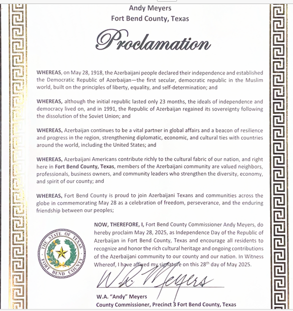 Texas, US celebrates May 28 - Independence Day of Azerbaijan (PHOTO)