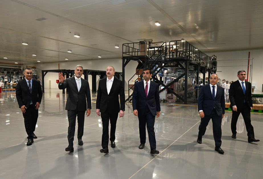 President Ilham Aliyev attends opening of snack production plant in Baku  (PHOTO)