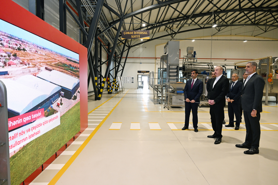 President Ilham Aliyev attends opening of snack production plant in Baku  (PHOTO)