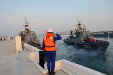 Azerbaijan Naval Forces' ships depart for "Khazri-2025" joint tactical exercise (PHOTO)