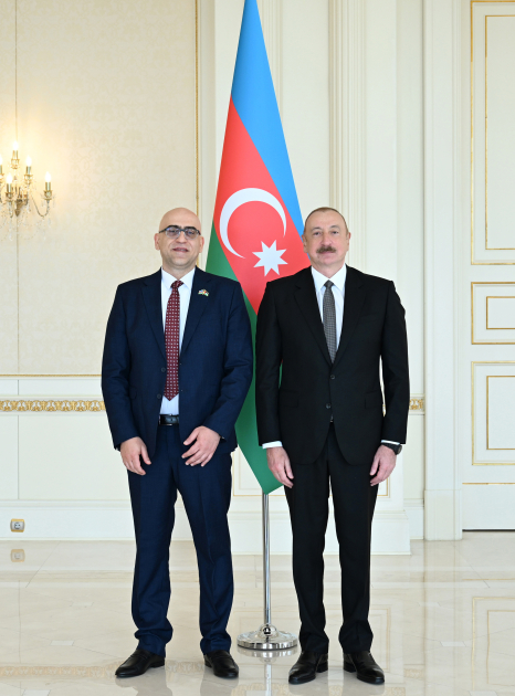 President Ilham Aliyev accepts credentials of newly appointed ambassador of Palestine to Azerbaijan (PHOTO)