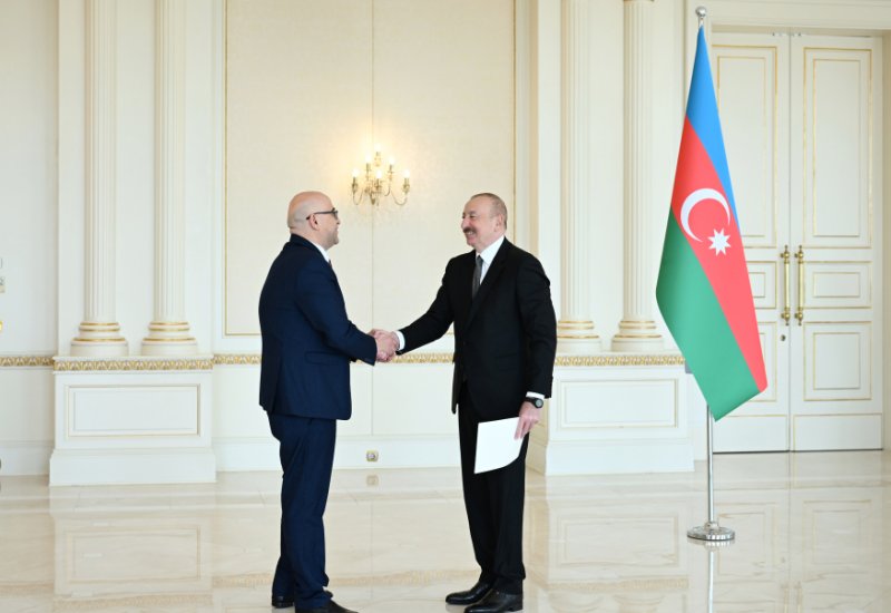 President Ilham Aliyev accepts credentials of newly appointed ambassador of Palestine to Azerbaijan (PHOTO)