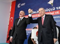 President Ilham Aliyev, President Recep Tayyip Erdoğan attend opening ceremony of “Azerbaijan” neighborhood in Kahramanmaraş (PHOTO)