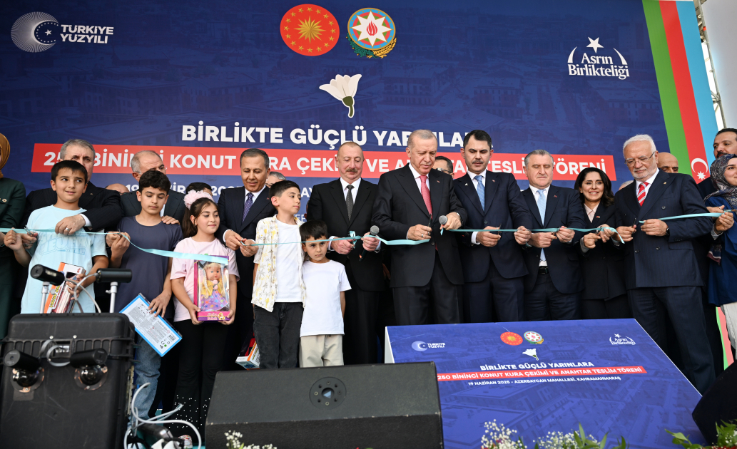 President Ilham Aliyev, President Recep Tayyip Erdoğan attend opening ceremony of “Azerbaijan” neighborhood in Kahramanmaraş (PHOTO)