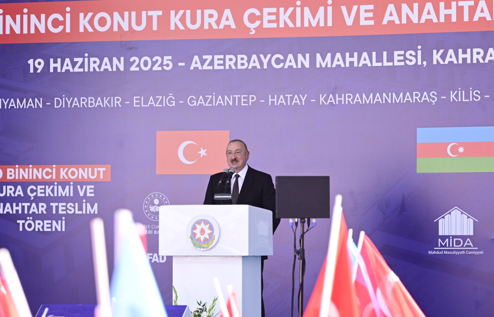 President Ilham Aliyev, President Recep Tayyip Erdoğan attend opening ceremony of “Azerbaijan” neighborhood in Kahramanmaraş (PHOTO)