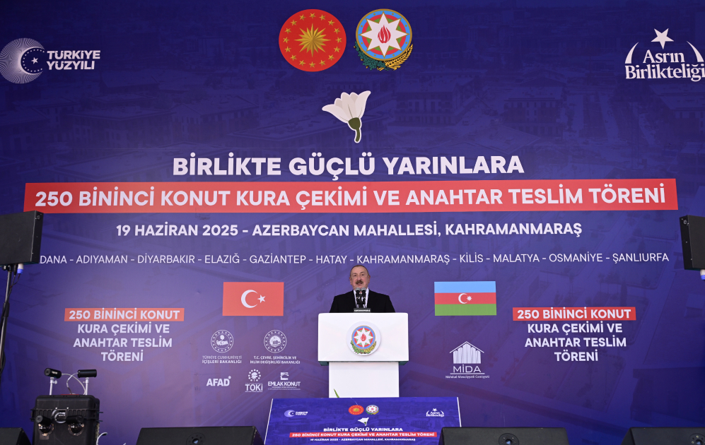 President Ilham Aliyev, President Recep Tayyip Erdoğan attend opening ceremony of “Azerbaijan” neighborhood in Kahramanmaraş (PHOTO)