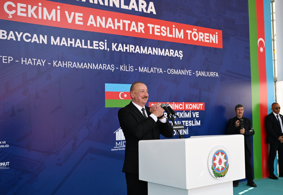 President Ilham Aliyev, President Recep Tayyip Erdoğan attend opening ceremony of “Azerbaijan” neighborhood in Kahramanmaraş (PHOTO)