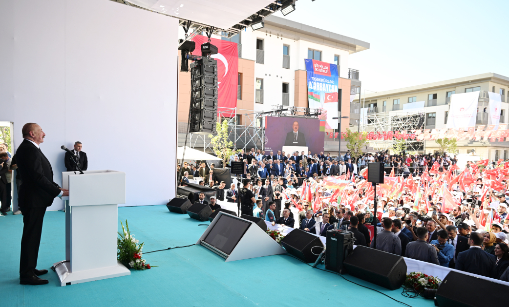 President Ilham Aliyev, President Recep Tayyip Erdoğan attend opening ceremony of “Azerbaijan” neighborhood in Kahramanmaraş (PHOTO)