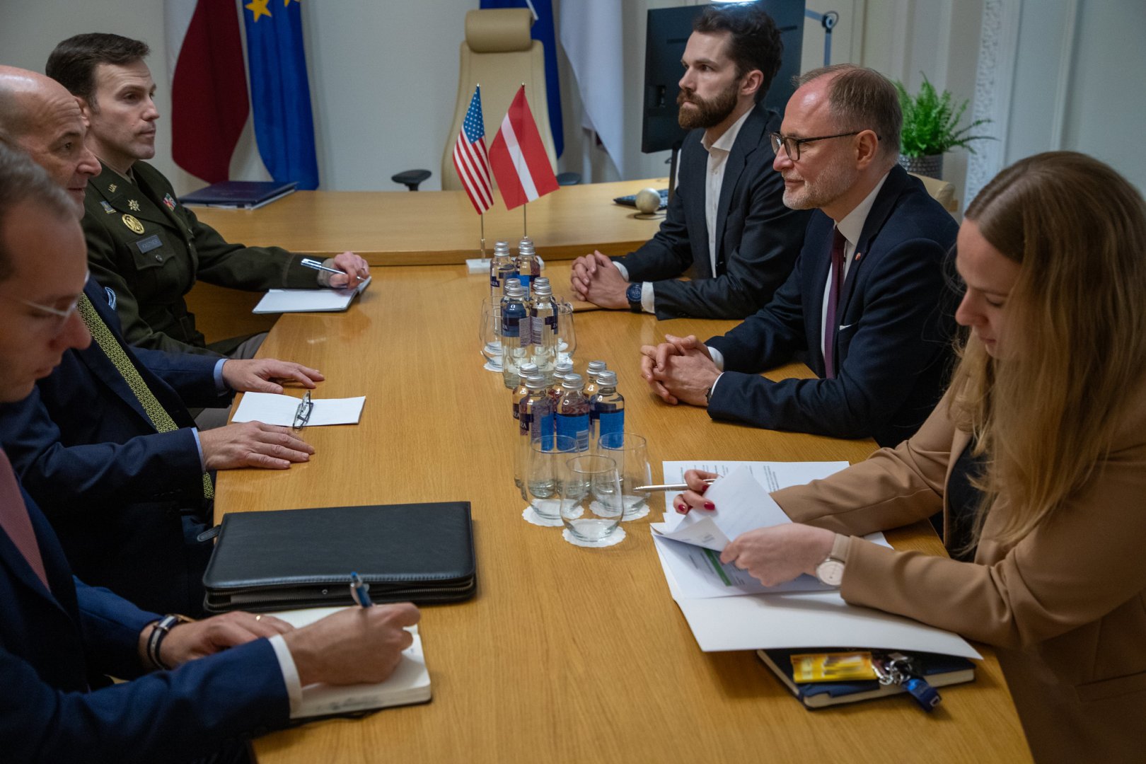 Latvia reaffirms defense spending pledge in talks with US envoy