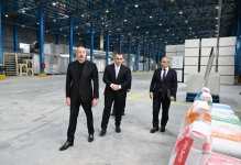 President Ilham Aliyev attends inauguration of construction materials production facility in Goranboy (PHOTO)