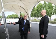 President Ilham Aliyev views work carried out on Baku–Alat–Gazakh–Georgia state border highway (PHOTO)