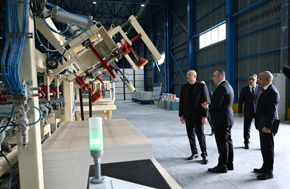 President Ilham Aliyev attends inauguration of construction materials production facility in Goranboy (PHOTO)