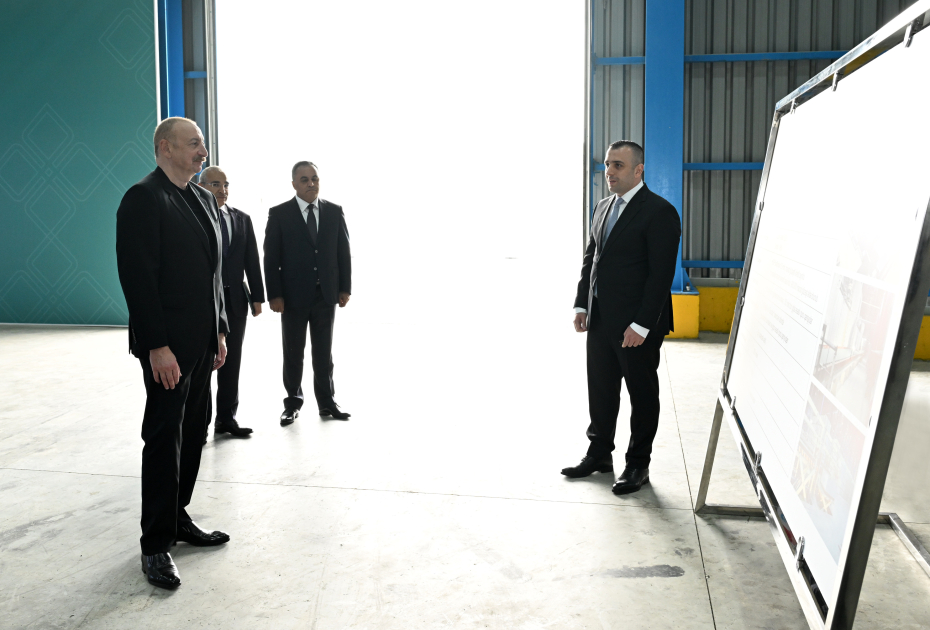President Ilham Aliyev attends inauguration of construction materials production facility in Goranboy (PHOTO)