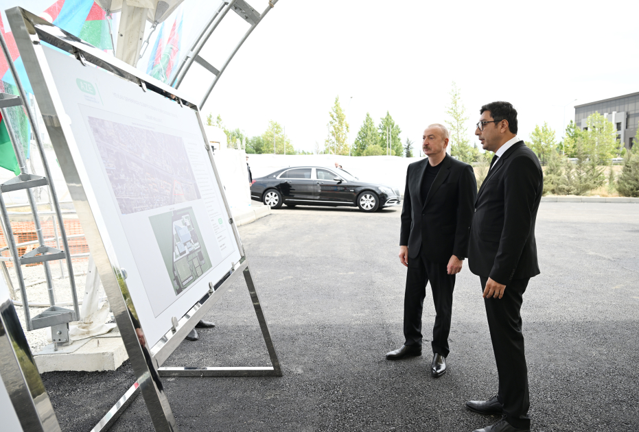 President Ilham Aliyev inspects construction progress of Yevlakh Olympic Sports Complex (PHOTO)
