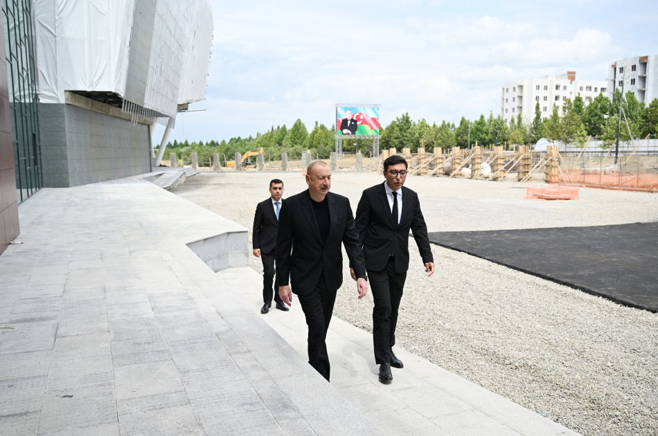 President Ilham Aliyev inspects construction progress of Yevlakh Olympic Sports Complex (PHOTO)