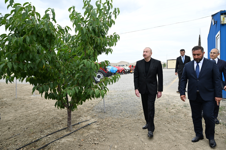 President Ilham Aliyev attends opening of Yevlakh pilot agricultural park (PHOTO)