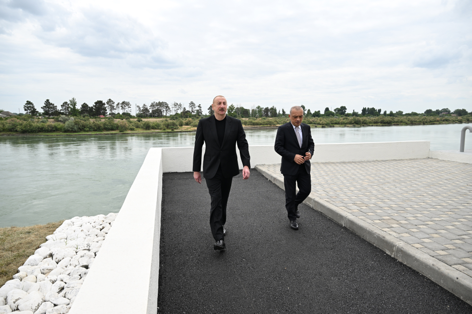 President Ilham Aliyev attends inauguration of sand-free filter water treatment facility in Yevlakh (PHOTO)